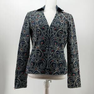 Anne Klein women's Denim Beaded Jean Jacket Size 8